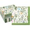Floral Paper Napkins for Garden Party, Green Botanical Herb (6.5 In, 150 Pack)